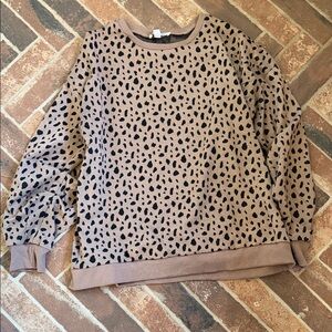 She + Sky Animal Print Top in Brown and Black